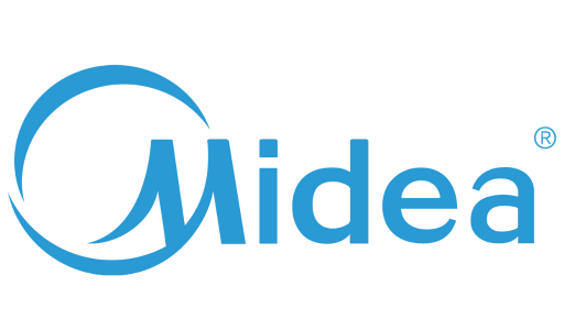 Logotipo oficial de Midea, marca de minisplits y electrodomésticos en México